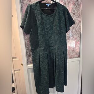 Draper James Shimmering Forest Green Knit Midi Dress